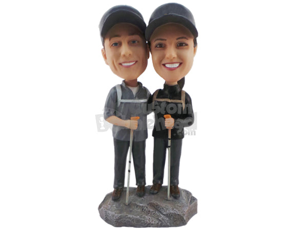 Hiking Outdoor Couple Personalized Bobblehead Hiking Outdoor Couple Personalized Bobblehead